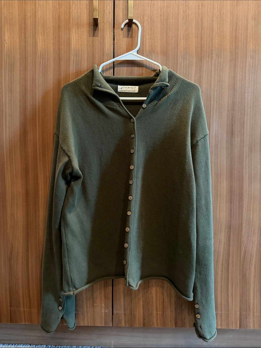 Used Free People Green Cardigan Sz L